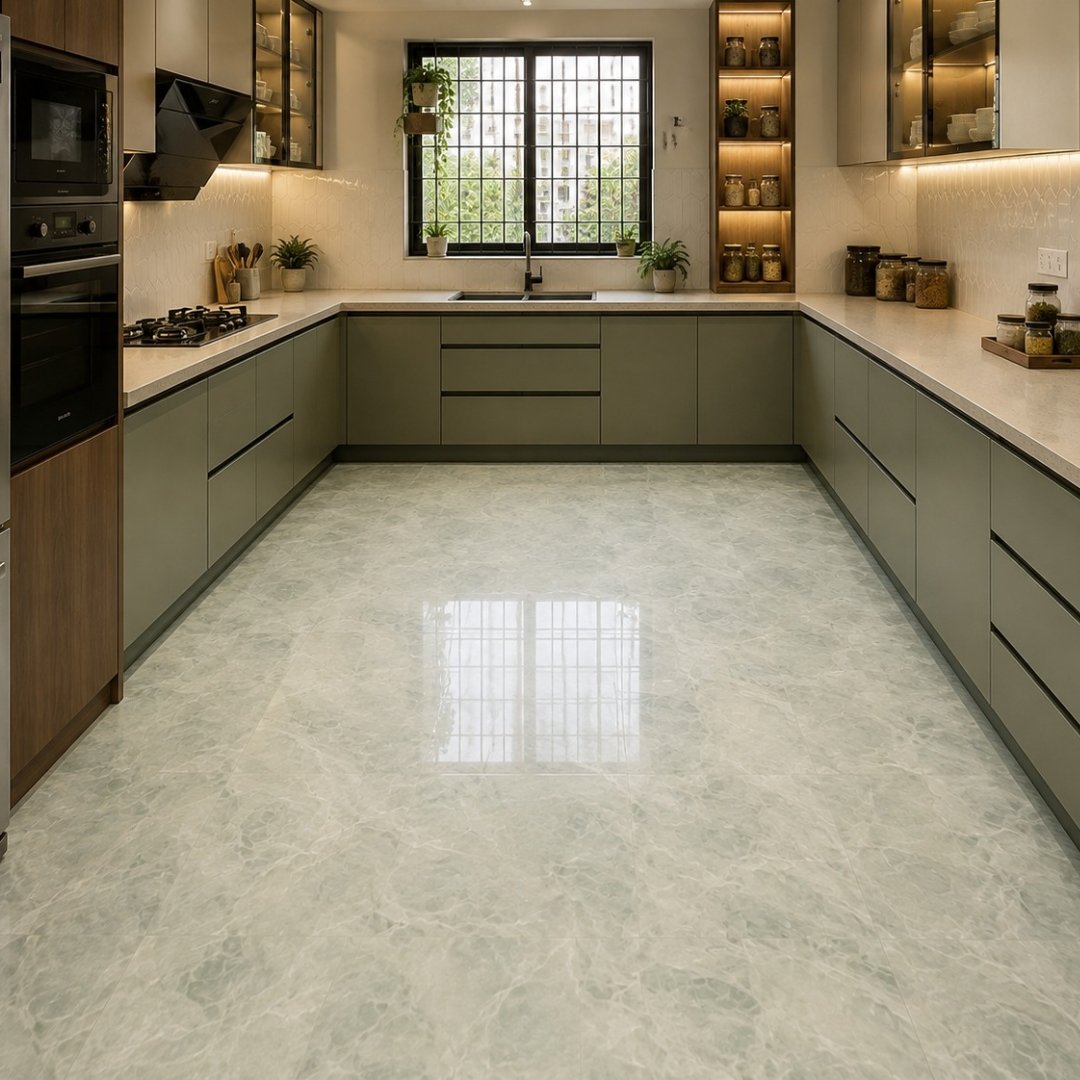 AL Laffy Green Marble & Stone Kitchen Tiles - My Home Studio